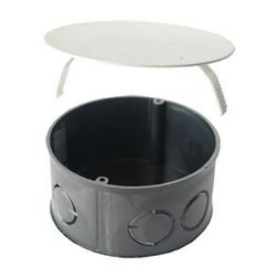 Süllyesztett kötődoboz 1-es kerek 80mm-átmérő fekete műanyag MÜDS80 BUDVILL - MÜDS 80