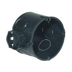 Süllyesztett szerelvénydoboz 1-es kerek 60mm-átmérő műanyag fekete KAISER - 1055-41