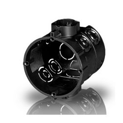 Süllyesztett szerelvénydoboz mély 1-es kerek 80mmx 65mm-átmérő fekete műanyag E107M25 F-TRONIC - 7310131