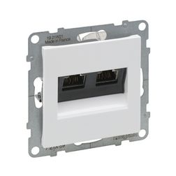 Suno adatcsatlakozó dugalj STP 2xRJ45 8(8) Cat6A(IEC) fehér LEGRAND - 721159