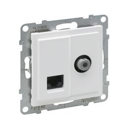 Suno TV (F) végzáró + adatcsatlakozó dugalj UTP RJ45 8(8) Cat6 fehér csavaros LEGRAND - 721162