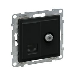 Suno TV (F) végzáró + adatcsatlakozó dugalj UTP RJ45 8(8) Cat6 fekete csavaros LEGRAND - 721462