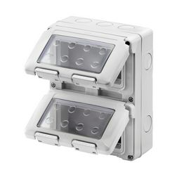 System szerelvénydoboz átlátszó ajtóval 2X4M 2-egység függőleges szürke műanyag 27Combi GEWISS - GW27051