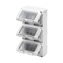 System szerelvénydoboz átlátszó ajtóval 3X4M 3-egység függőleges szürke műanyag 27Combi GEWISS - GW27052