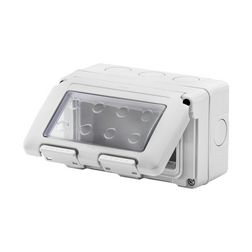 System szerelvénydoboz átlátszó ajtóval 4M 1-egység függőleges szürke műanyag IP55 27Combi GEWISS - GW27044