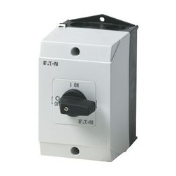 Szakaszoló be-ki kapcsoló 20A 690V 3P+N 5.5kW/400VAC-3 ráépíthető tokozott T0-2-8900/I1 EATON - 207109