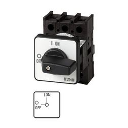 Szakaszoló be-ki kapcsoló 32A 3P 13kW/400VAC-3 beépíthető fix fekete működtetőkaros P1-32/E EATON - 079065