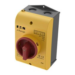 Szakaszoló fő- és vészkapcsoló 40A 415V 3P ráépíthető tokozott piros zárható J40/R EATON - 199544