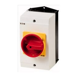 Szakaszoló fő- és vészkapcsoló 63A 3P 30kW/400VAC-3 ráépíthető tokozott piros P3-63/I3/SVB EATON - 207335