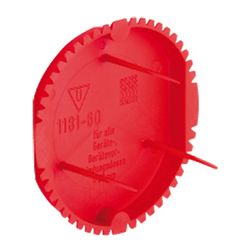 Szerelvénydoboz vakolófedél kerek 60mm-dobozátmérőhöz csavaros piros műanyag 60mm-átmérő KAISER - 1181-60