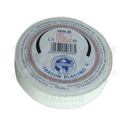 Szigetelőszalag fehér 18mm x 20m PVC 90°C max. TRACON - FEH20