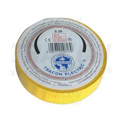 Szigetelőszalag sárga 18mm x 20m PVC 90°C max. TRACON - S20