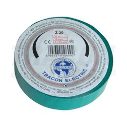 Szigetelőszalag zöld 18mm x 20m PVC 90°C max. TRACON - Z20