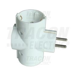 T-elosztódugó DIN(F)->3xDIN(F) fehér 16A 250V TRACON - TDUGO