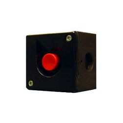 Tokozott nyomógomb piros 1-pozíció 400VAC fekete műanyag IP40 1-ny VA Elektronika - 04260