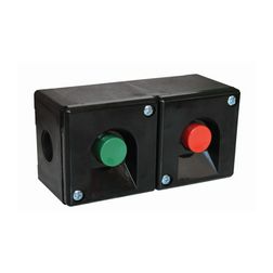 Tokozott nyomógomb piros-zöld 2-pozíció 400VAC fekete műanyag IP40 1-z 1-ny VA Elektronika - 04262