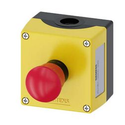 Tokozott vésznyomó fordítónyugtázás 1-poz. 5-500V50Hz 5-500VDC sárga műanyag SIRIUS ACT SIEMENS - 3SU1801-0NA00-2AA2