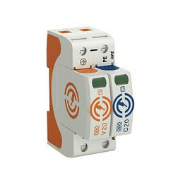 Túlfeszültség-levezető C 1P+N T2 TN-S TN-C-S TT 230V/AC 40kA 2M V20-1+NPE-280 OBO-BETTERMANN - 5095251