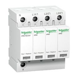 Túlfeszültség-levezető dugaszolható 3P+N T2 TN-S TT 400V/AC 20kA 8M Acti9 iQuick PRD Schneider - A9L20600