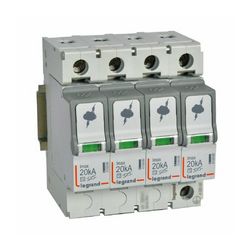 Túlfeszültség-levezető dugaszolható 4P T2 TNC TN-S TT 230V/AC 20kA 4M imax LEGRAND - 412223