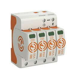 Túlfeszültség-levezető kombi 4P T1+T2 TNC TN-S TN-C-S TN 230V/AC 350V/DC V50-B+C 4 OBO-BETTERMANN - 5093513