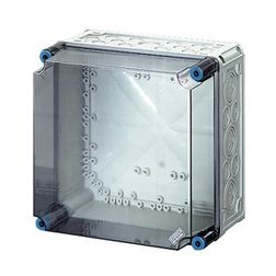 Üres elosztószekrény magasított falonkívüli műanyag átlátszó fedél 300mm x 300mm x Mi 0210 Hensel - 2000002