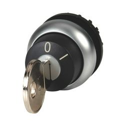 Választókapcsoló fej műanyag d22 0-I kulcsos 2-állású reteszelt fekete kerek M22-WRS EATON - 216887