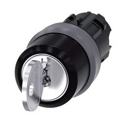 Választókapcsoló fej műanyag d22 I-0-II kulcsos 3-állású ezüst kerek SIRIUS ACT SIEMENS - 3SU1030-4BL11-0AA0