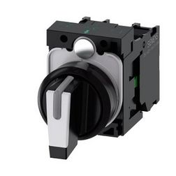 Választókapcsoló komplett műanyag d22 I-0-II 3-állású világító 2z fehér 5-500V SIRIUS ACT SIEMENS - 3SU1100-2BL60-1NA0