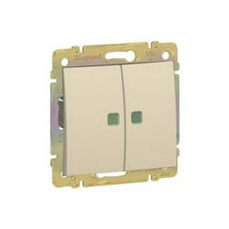 Valena 105 2x1P csillárkapcsoló +jelzőfény betét közp. fedéllel elefántcsont süllyesztett IP31 2- LEGRAND - 774328