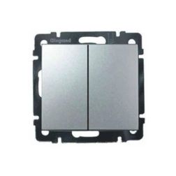 Valena 106+6 kettős váltókapcsoló betét közp. fedéllel alumínium süllyesztett IP31 2- LEGRAND - 770108