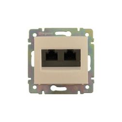 Valena adatcsatlakozó dugalj FTP 2xRJ45 8(8) Cat6 elefántcsont csavaros LEGRAND - 774133