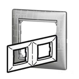 Valena keret 2-es alumínium négyzetmintás vízszintes műanyag LEGRAND - 770342