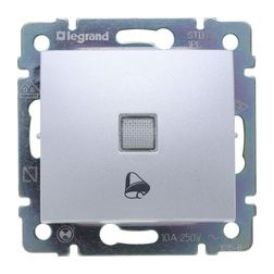 Valena N101 csengőnyomó betét közp. fedéllel 1- billentyűs 1z alumínium csengő IP31 LEGRAND - 770215