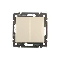 Valena N106+6 nyomó betét közp. fedéllel 2-billentyűs 2v elefántcsont IP31 süllyesztett LEGRAND - 774118