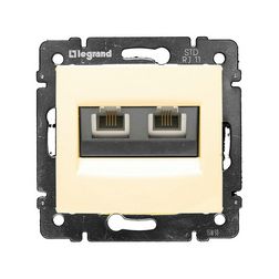 Valena telefon csatlakozó betét közp. fedéllel 2xRJ11 műanyag elefántcsont LEGRAND - 774339