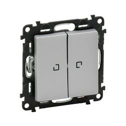 ValenaLife 106+6 kettős váltókapcsoló +jelzőfény betét közp. fedéllel alumínium IP20 LEGRAND - 752309