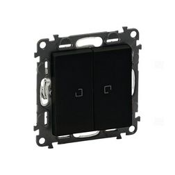 ValenaLife 106+6 kettős váltókapcsoló +jelzőfény betét közp. fedéllel fekete süllyesztett LEGRAND - 756319
