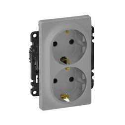 ValenaLife 162/2 dugalj földelt központi fedlap alumínium IP20 süllyesztett LEGRAND - 753327