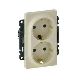 ValenaLife 162/2 dugalj földelt központi fedlap gyerekzárral bézs IP20 süllyesztett LEGRAND - 753227