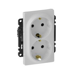 ValenaLife 162/2 dugalj földelt központi fedlap gyerekzárral fehér IP20 süllyesztett LEGRAND - 753126