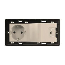 ValenaLife 162/2 dugalj +USB földelt gyerekzárral bézs IP40 süllyesztett rugós LEGRAND - 753210