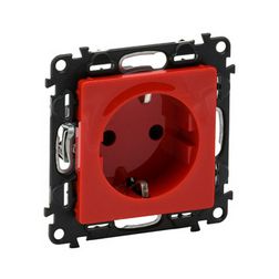 ValenaLife 162 dugalj földelt központi fedlap gyerekzárral piros IP20 süllyesztett LEGRAND - 753129