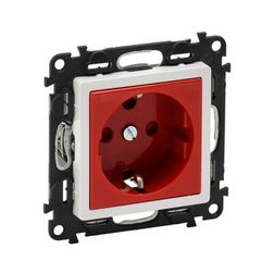 ValenaLife 162 dugalj földelt központi fedlap gyerekzárral piros IP20 süllyesztett LEGRAND - 753131