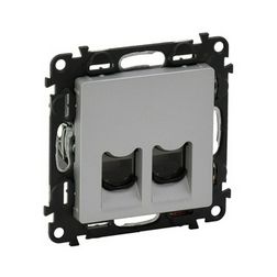 ValenaLife adatcsatlakozó dugalj UTP 2xRJ45 8(8) Cat6 alumínium csavaros LEGRAND - 753343