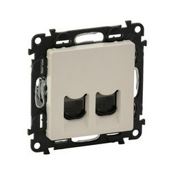 ValenaLife adatcsatlakozó dugalj UTP 2xRJ45 8(8) Cat6 krém csavaros LEGRAND - 753243