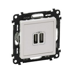 ValenaLife USB töltőaljzat A+A 2/ki 2400mA-max. 5V süllyesztett fehér LEGRAND - 753112