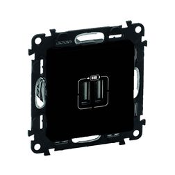 ValenaLife USB töltőaljzat A+A 2/ki 3000mA-max. 5V süllyesztett fekete LEGRAND - 756312