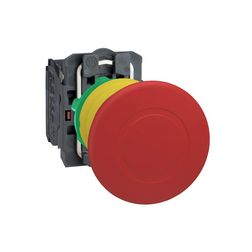 Vészgomba-nyomó komplett d22 1ny 1z süllyesztett 40mm-fej fordító nyugtázás Harmony XB5 Schneider - XB5AS8445