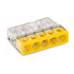 Vezetékösszekötő átlátszó 5-pólus 0.5-2.5mm2 24A 450V WAGO - 2273-205